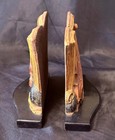 Vintage Syroco Wood Bookends Violin Bow Case Sheet Music Made In Usa