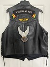 Leather Vietnam Veteran Vest Harley Davidson Motorcycle Love To Ride Mens L  44