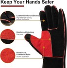 Arccaptain Leather Forge Welding Gloves 16 Inches Gloves For Stick Mig Tig Bbq