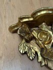 Vintage Carved Rose Italian Florentine Gold Gilt Rococo Wall Shelf Small 5 5   