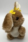 Vintage Russ Berrie    bertha    The Brown Bunny Rabbit W  Yellow Bows 8    Plush