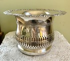 Large Ornate Antique Silver Plate  Champagne Coaster Holder Leaves Berries