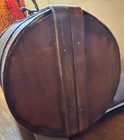 Vintage  Collectable Wood  And Metal  Bag Handbag Metal 5    Dia X 8 5 W