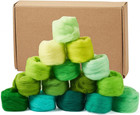 15 Colors 75g Green Needle Felting Wool Roving For Diy Crafts  Green