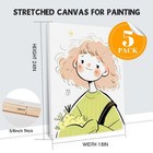 Esrich Stretched Canvas For Painting 18x24 Inch  5pack 18x24in 5 Packs  White