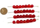 1 4 Pound Vintage Glass Ruby 7 5mm  To 8 5mm  Handmade Round Mixed Bead Lot 4660