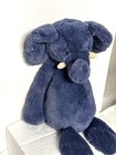 Jellycat London Bashful Elephant Plush 12  Medium Stuffed Animal Soft Navy Blue