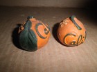 Pair Of Old Original California Orange Fruit Shaped Small Salt   Pepper Shakers