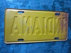 Vintage Steel Indiana Blue On Yellow Indiana Booster License Plate