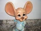 Vintage 1977  Creative Mfg  Mouse Vinyl Coin Bank Cute 10 1 2  Tall
