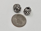 25 Pcs Vintage Antique Silver Plated 9mm Textured Beads For Crafts Jewelry