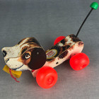 Vtg Fisher Price Little Snoopy Wooden Pull Toy And Wood Shoe 693 Wiggles 1965-68