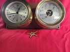 Vtg Boston Ships Bell Clock And Barometer Made In Germany Works   Chimes  Brass