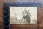 Little Girl In Coat   Hat Riding A Donkey Early 1900s Antique Vintage Photo