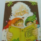 Hallmark Christmas Greeting Card Santa Reading To Baby Elves Vintage 70 s Unused