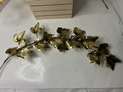 Vtg Homco Metal Ivy Brass  Gold Tone Wall Art Decor Hanging Swags Set Of 2  17 
