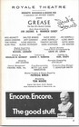 1973 Broadway Playbill Grease W  Walter Bobbie  Jeff Conaway
