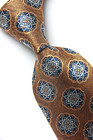 New Classic Polka Dot Brown Blue Jacquard Woven 100  Silk Men s Necktie Tie