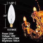  Candelabra Torpedo 40w E12 Base 120v Decorative Vintage Light 12 Pack 40w