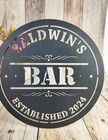 Personalized Metal Bar Sign     Custom Name Wall Art   Patio Decor Gift