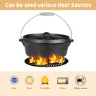 8 Quart Cast Iron Dutch Oven Pot With Lid   Feet  stand   Spiral-shaped Handle