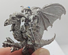 Wizard Riding Dragon Into War Pewter Figurine 2 75 h X 3 w  697
