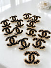 Mixed Set Of 14 Chanel Cc Logo Designer Buttons Black Rhinestone Gold Tone