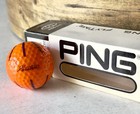 New   Rare Ping -    orange Basketball    - Karsten Script -  1  Single Golf Ball