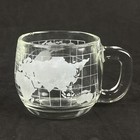 4 Nestle Nescafe Etched Glass World Globe Map Mugs   Wooden Holder