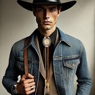 Vintage Western Cowboy Rodeo Initial Letter A-z Bolo Tie For Men   Premium Br   