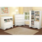 White Baby Changing Table Wood Nursery Station 2 Drawer Storage Design