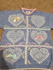 80s Vintage Heartworks Girls 14 Sweater Hearts And Ribbon Bows Coquette Cottage