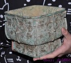 6 8 old China Ancient Bronze Ware Fengshui Bird Pattern Incense Burner Censer