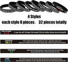 Inspirational Bible Verses Religious Christian Silicone Rubber Bracelets  48 Pcs