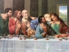 Large Framed The Last Supper Religious Wall Art Print Jesus 40 X 15 Inches