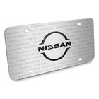 Nissan New 3d Logo On Nissan Pattern Silver Aluminum License Plate