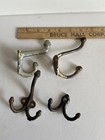 Vintage Cast Iron  Brass Coat Hooks - Lot Of 4