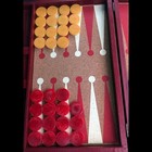 Original Vintage Catalin Bakelite Red Butterscotch Backgammon Set W dice   Case