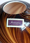 Vintage Hand Blown Brown Striped Round Vase   7 25 