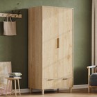  Fluted Wardrobe Closet Armoire With Doors And Drawers  Wardrobe Cabinet 