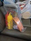 Large Vintage Lot Of Toy Play Food  Plates  Pots  Pans  Utensils   Teacups  More