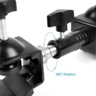 Heavy Duty Metal Double U Clip Dual C Clamp Holder Bracket Photo Studio Mount