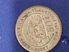 East Africa  50 Cents 1942 Kn  Km 30  Half Shilling Coin  Lion   Mountains 