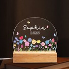 Personalized Baby Name Night Light  Girl Flower Led Night Light Birthday Gifts