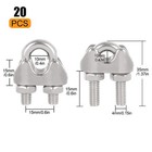 20pcs Cable Clamps 5 16 Stainless Steel Wire Cable Clamps M8 Wire Rope Clamps   