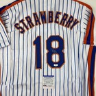 Autographed signed Darryl Strawberry New York Pinstripe Jersey Psa Coa