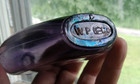 1890 Rare W p g co Glasshouse Amethyst 5 1 2  Pumpkinseed Pocket Whiskey Flask