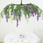 55  Cream Purple Silk Wisteria Vine Hanging Artificial Flower Chandelier Party