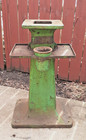 Vintage Cast Iron Pedestal Heavy Duty Base Removable Tray Industrial Stand Usa