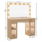Vanity Desk With Large Mirror And Lights Glass Top Makeup Vanity With Lights